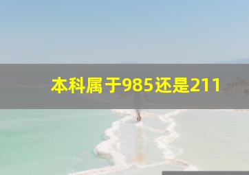 本科属于985还是211