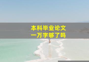 本科毕业论文一万字够了吗