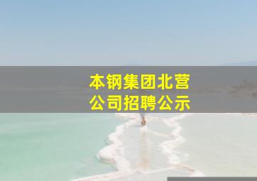 本钢集团北营公司招聘公示