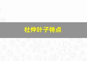 杜仲叶子特点