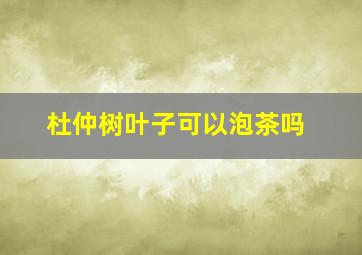 杜仲树叶子可以泡茶吗