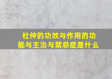 杜仲的功效与作用的功能与主治与禁忌症是什么