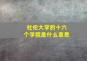 杜伦大学的十六个学院是什么意思