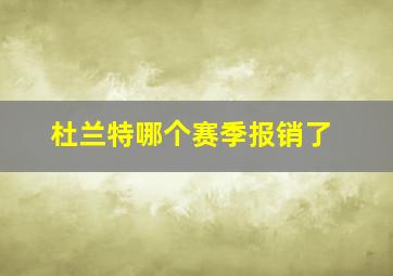 杜兰特哪个赛季报销了