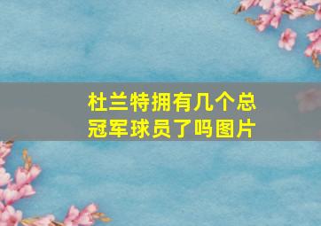 杜兰特拥有几个总冠军球员了吗图片