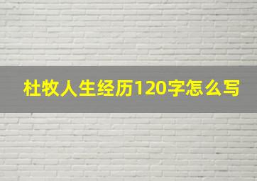 杜牧人生经历120字怎么写