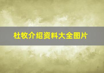 杜牧介绍资料大全图片