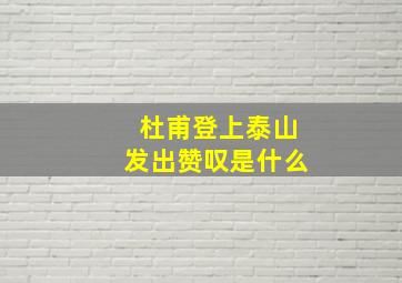 杜甫登上泰山发出赞叹是什么