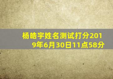 杨皓宇姓名测试打分2019年6月30日11点58分