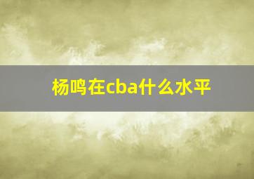 杨鸣在cba什么水平