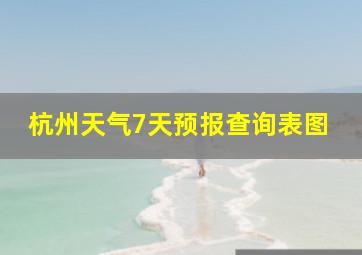 杭州天气7天预报查询表图