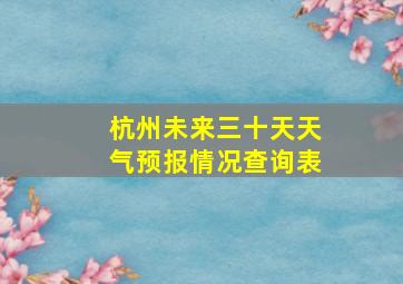 杭州未来三十天天气预报情况查询表