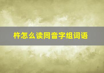 杵怎么读同音字组词语