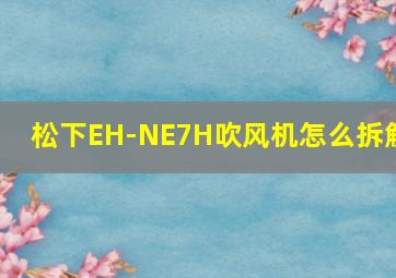 松下EH-NE7H吹风机怎么拆解