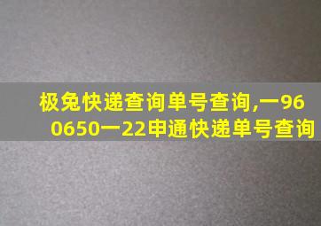 极兔快递查询单号查询,一960650一22申通快递单号查询