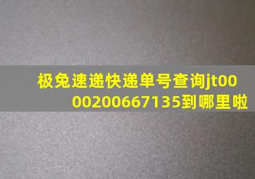 极兔速递快递单号查询jt0000200667135到哪里啦