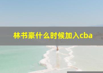 林书豪什么时候加入cba