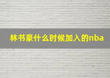 林书豪什么时候加入的nba