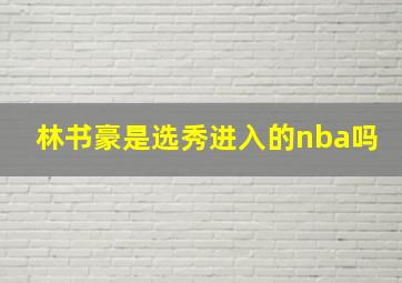 林书豪是选秀进入的nba吗