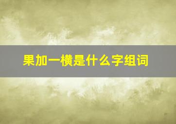 果加一横是什么字组词