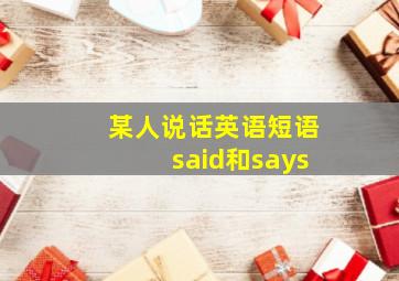 某人说话英语短语said和says