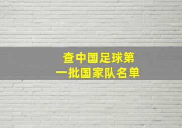 查中国足球第一批国家队名单