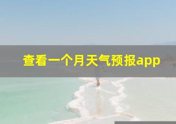 查看一个月天气预报app