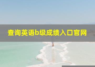 查询英语b级成绩入口官网