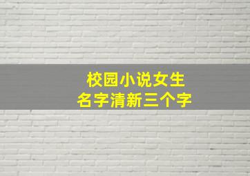 校园小说女生名字清新三个字