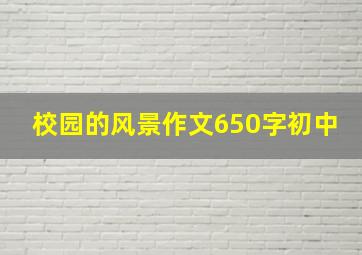 校园的风景作文650字初中