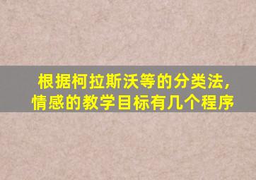 根据柯拉斯沃等的分类法,情感的教学目标有几个程序