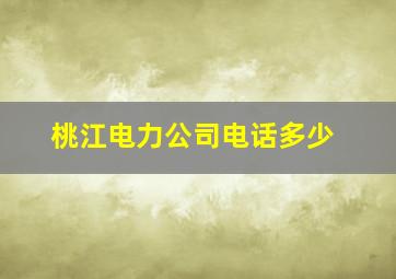 桃江电力公司电话多少