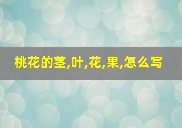 桃花的茎,叶,花,果,怎么写