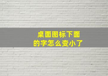 桌面图标下面的字怎么变小了