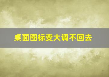 桌面图标变大调不回去