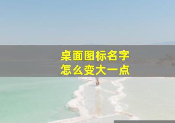 桌面图标名字怎么变大一点