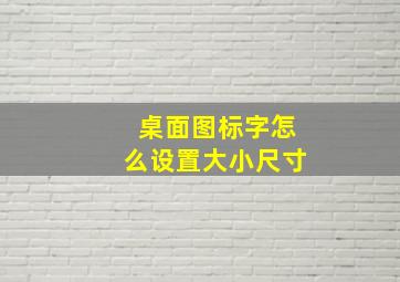 桌面图标字怎么设置大小尺寸