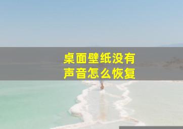 桌面壁纸没有声音怎么恢复