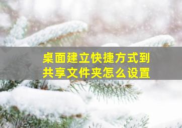 桌面建立快捷方式到共享文件夹怎么设置