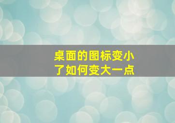 桌面的图标变小了如何变大一点