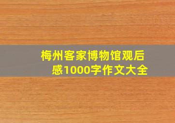 梅州客家博物馆观后感1000字作文大全