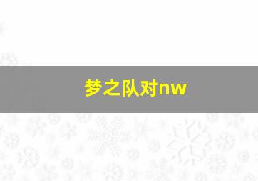 梦之队对nw