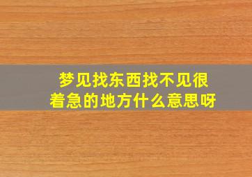 梦见找东西找不见很着急的地方什么意思呀