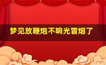 梦见放鞭炮不响光冒烟了