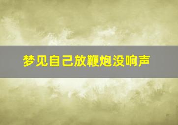 梦见自己放鞭炮没响声