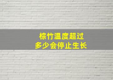 棕竹温度超过多少会停止生长