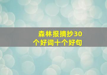 森林报摘抄30个好词十个好句