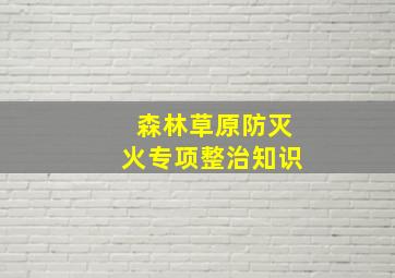 森林草原防灭火专项整治知识