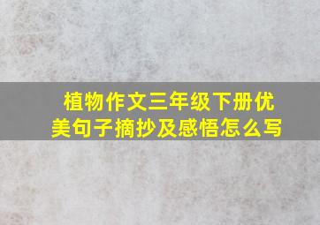 植物作文三年级下册优美句子摘抄及感悟怎么写