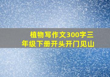 植物写作文300字三年级下册开头开门见山